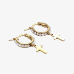 Pearly Cross Drop Earrings