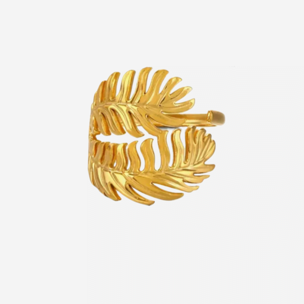 Golden Leaf Adjustable Open Ring