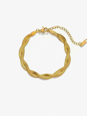 Double Braided Herringbone Chain Bracelet