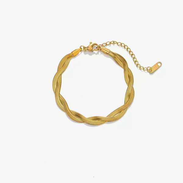 Double Braided Herringbone Chain Bracelet