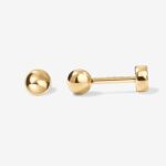 Big Sphere Screw Back Stud Earrings