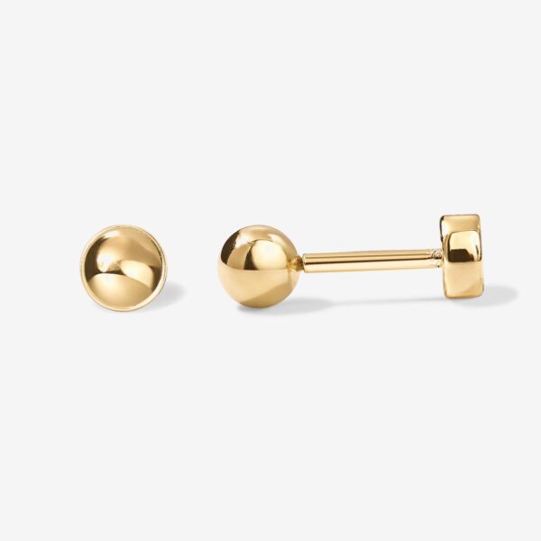 Big Sphere Screw Back Stud Earrings