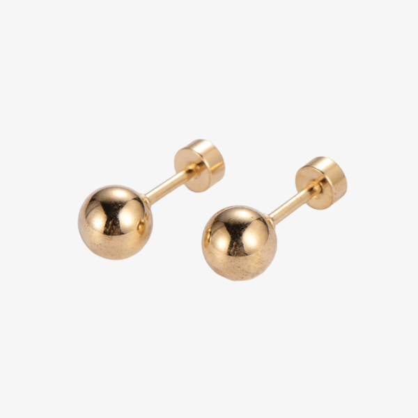 Big Sphere Screw Back Stud Earrings