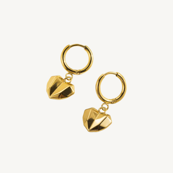 Chiseled Hearts Retro Drop Earrings