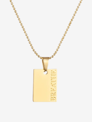 'Breathe' Engraved Affirmation Pendant Necklace