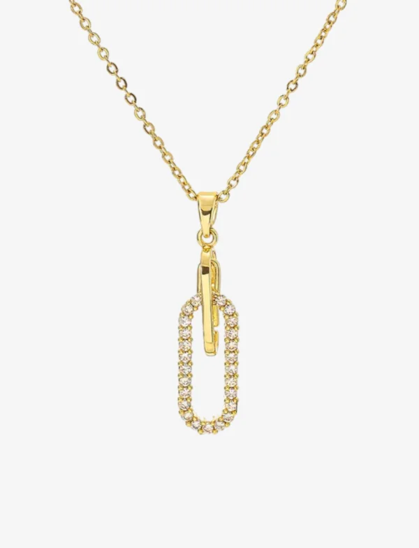 Paper Clip Pendant Necklace