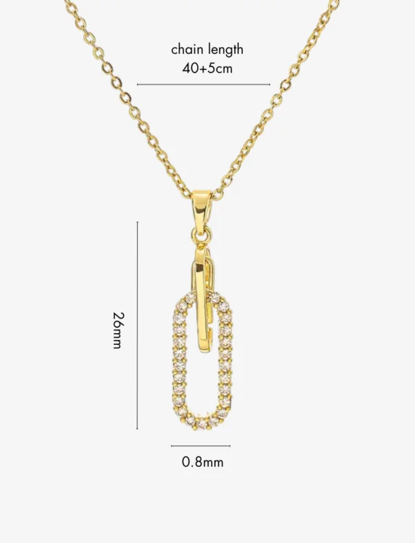 Paper Clip Pendant Necklace