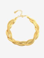 Three Strand Braid Flat Chain Bracelet