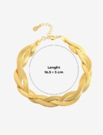 Three Strand Braid Flat Chain Bracelet