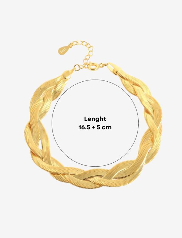 Three Strand Braid Flat Chain Bracelet