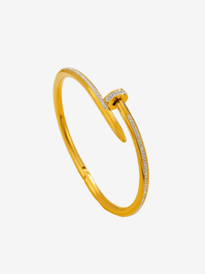 White Zircon Nail Bangle Bracelet