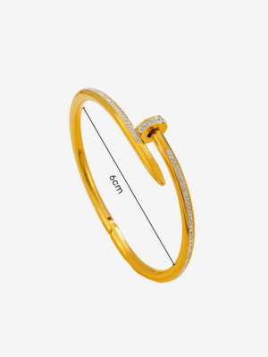 Haute Haus - White Zircon Nail Bangle Bracelet