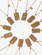 Zodiac Sign Engraved Pendant Necklace