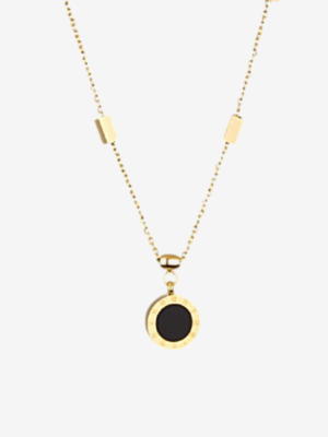 Black Roman Pendant Necklace
