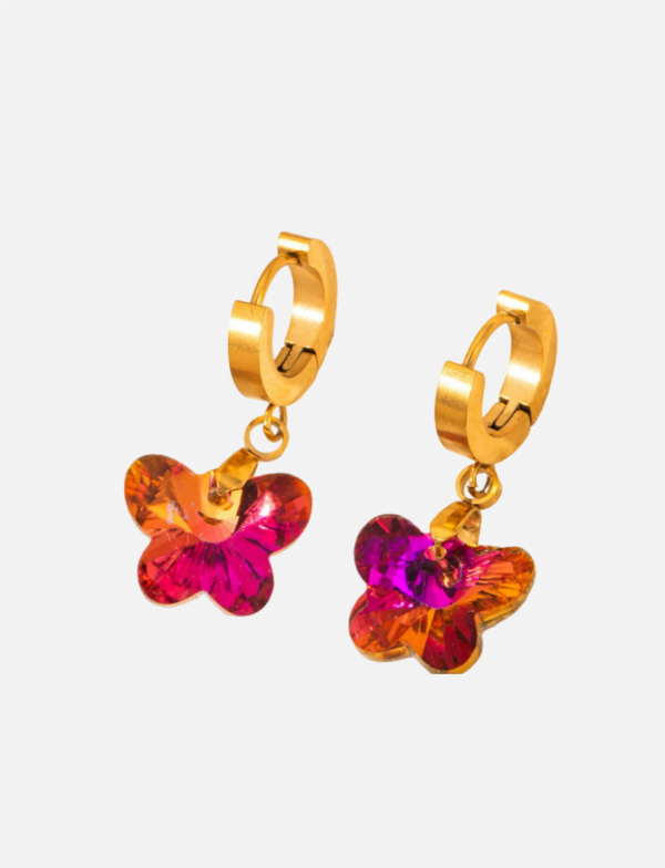 Butterfly Faceted Crystal Drop Earrings
