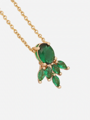 Emerald Cluster Pendant Necklace