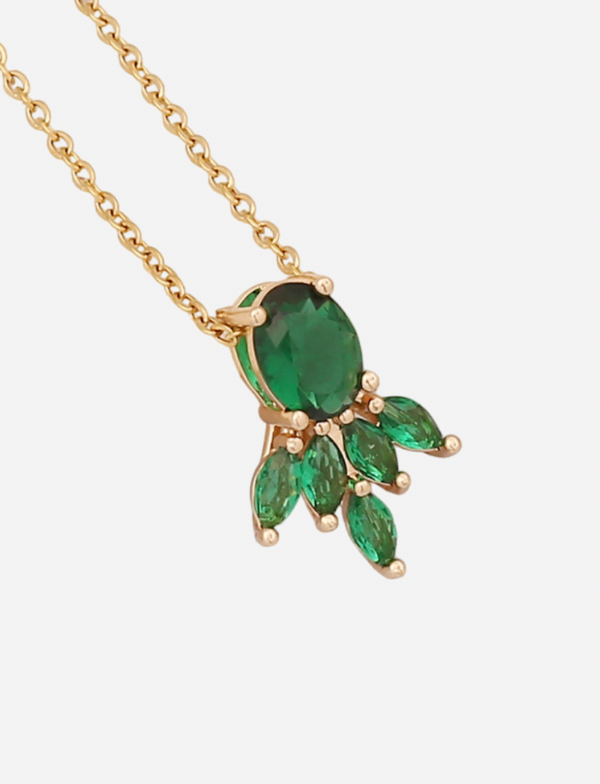 Emerald Cluster Pendant Necklace