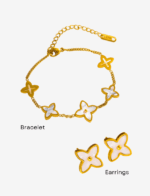 Amelia Clover Jewelry Set - Necklace, Earrings & Bracelet