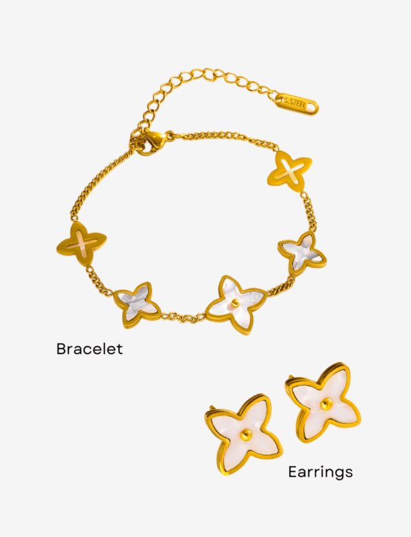 Amelia Clover Jewelry Set - Necklace, Earrings & Bracelet