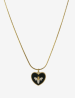 Bee & Black Heart Pendant Necklace