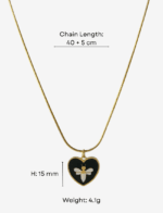 Bee & Black Heart Pendant Necklace