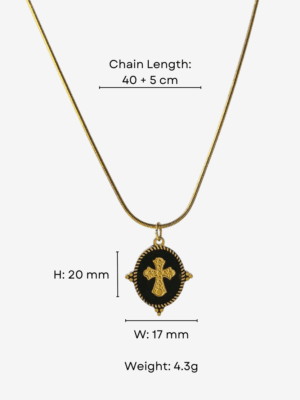 HAUTEHAUS-NEFCPM[Napoleon Era French Cross Pendant Necklace, with measurements]