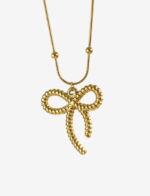 Gold Ribbon Pendant Necklace