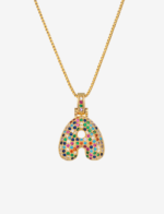 Color Burst Letter Pendant Necklace