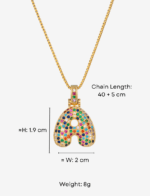 Color Burst Letter Pendant Necklace