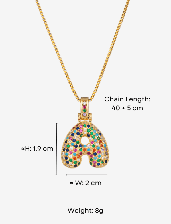 Color Burst Letter Pendant Necklace