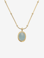 Oval Aquamarine Pendant Necklace