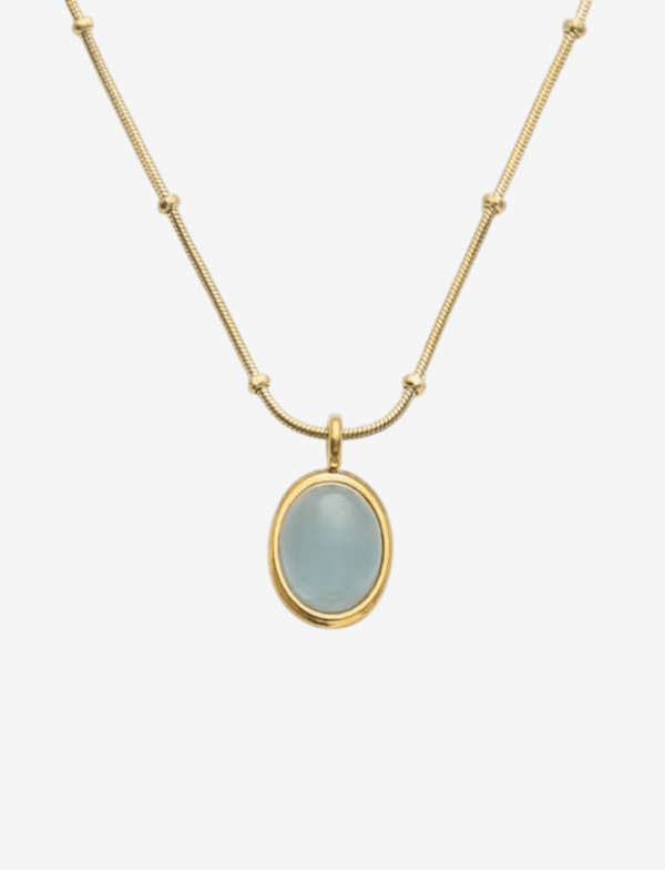 Oval Aquamarine Pendant Necklace