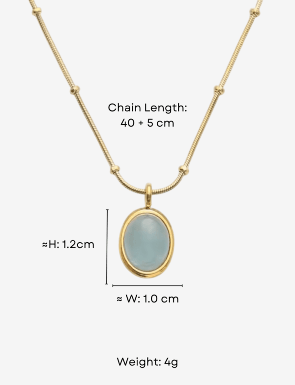 Oval Aquamarine Pendant Necklace