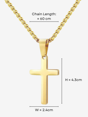 HAUTEHAUS-QCPN [Quietus Cross Pendant Necklace, Gold with measurements]