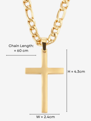 HAUTEHAUS-VCPN [Veritas Cross Pendant Necklace, Gold, with measurements]