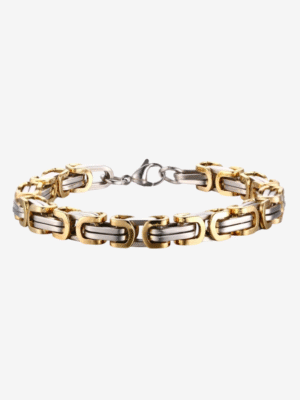 HAUTEHAUS-BCB8SG21 [Byzantine Chain Bracelet, 8mm Steel Gold]