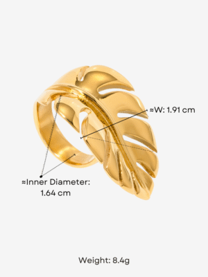 HAUTEHAUS-ELORG [Eden Leaf Open Ring, with measurements]