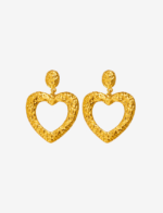 Heart Hoop Drop Earrings