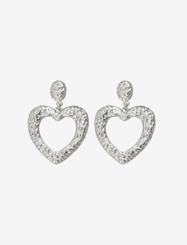 Heart Hoop Drop Earrings