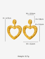 Heart Hoop Drop Earrings