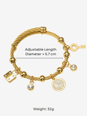 HAUTEHAUS-L&KCB [Lock & Key Charm Bangle, with measurements]