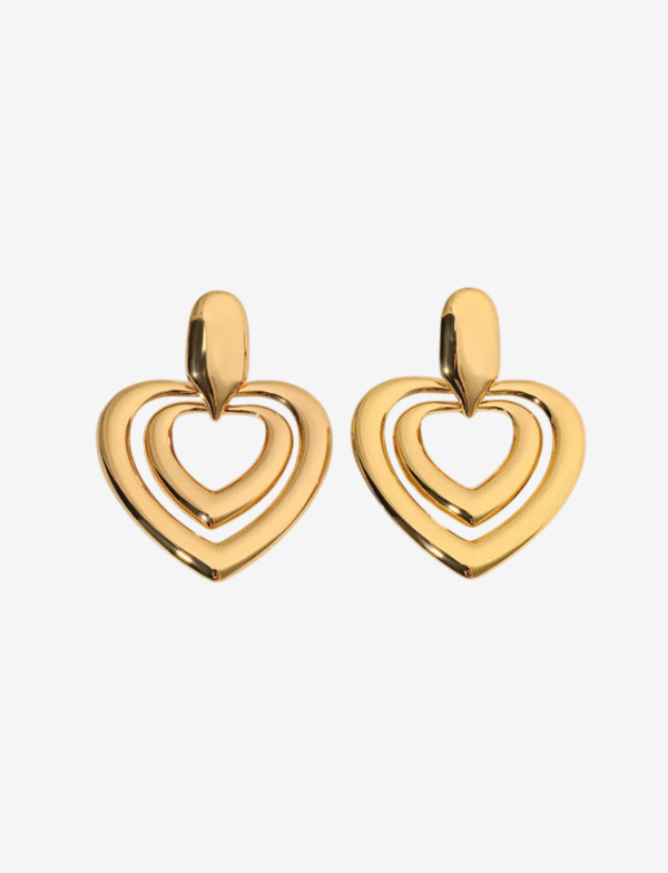 Twin Heart Drop Earrings