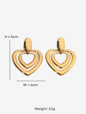 HAUTEHAUS-THDE [Twin Heart Drop Earrings, with measurements]