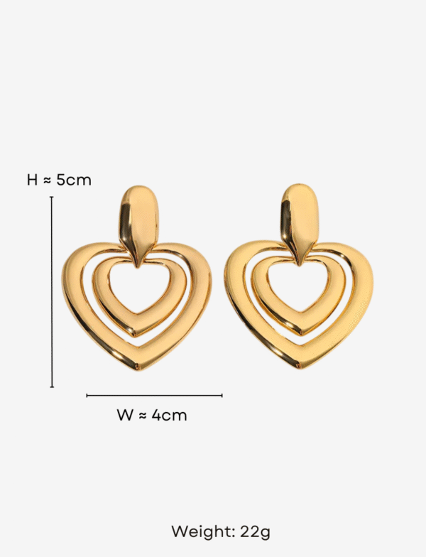 Twin Heart Drop Earrings