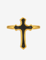 Gold Cross Adjustable Open Ring