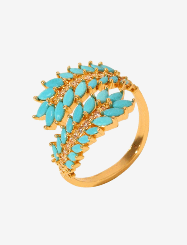 Summer Blue Laurel Open Ring