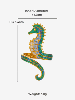HAUTEHAUS-SHWOR [Sea Horse Wrap Open Ring, with measurements]