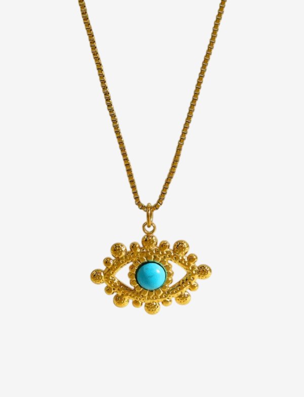 Turquoise Evil Eye Pendant Necklace
