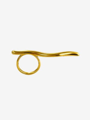Gold Waveform Bar Ring