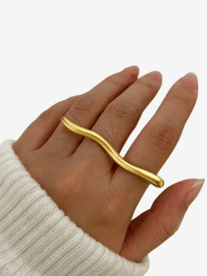 HAUTEHAUS-GWBR [Gold Waveform Bar Ring, with Model]